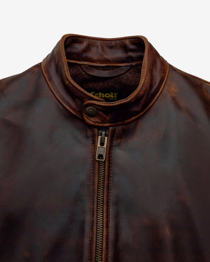 581 Schott N.Y.C. Oiled Lightweight Unlined Nubuck Cafe Racer Jacket