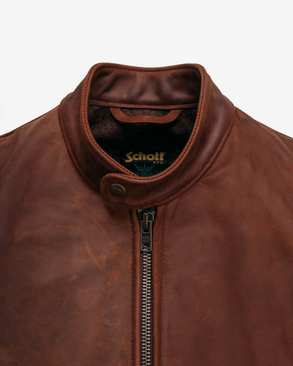 581 Schott N.Y.C. Oiled Lightweight Unlined Nubuck Cafe Racer Jacket