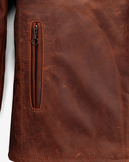 581 Schott N.Y.C. Oiled Lightweight Unlined Nubuck Cafe Racer Jacket