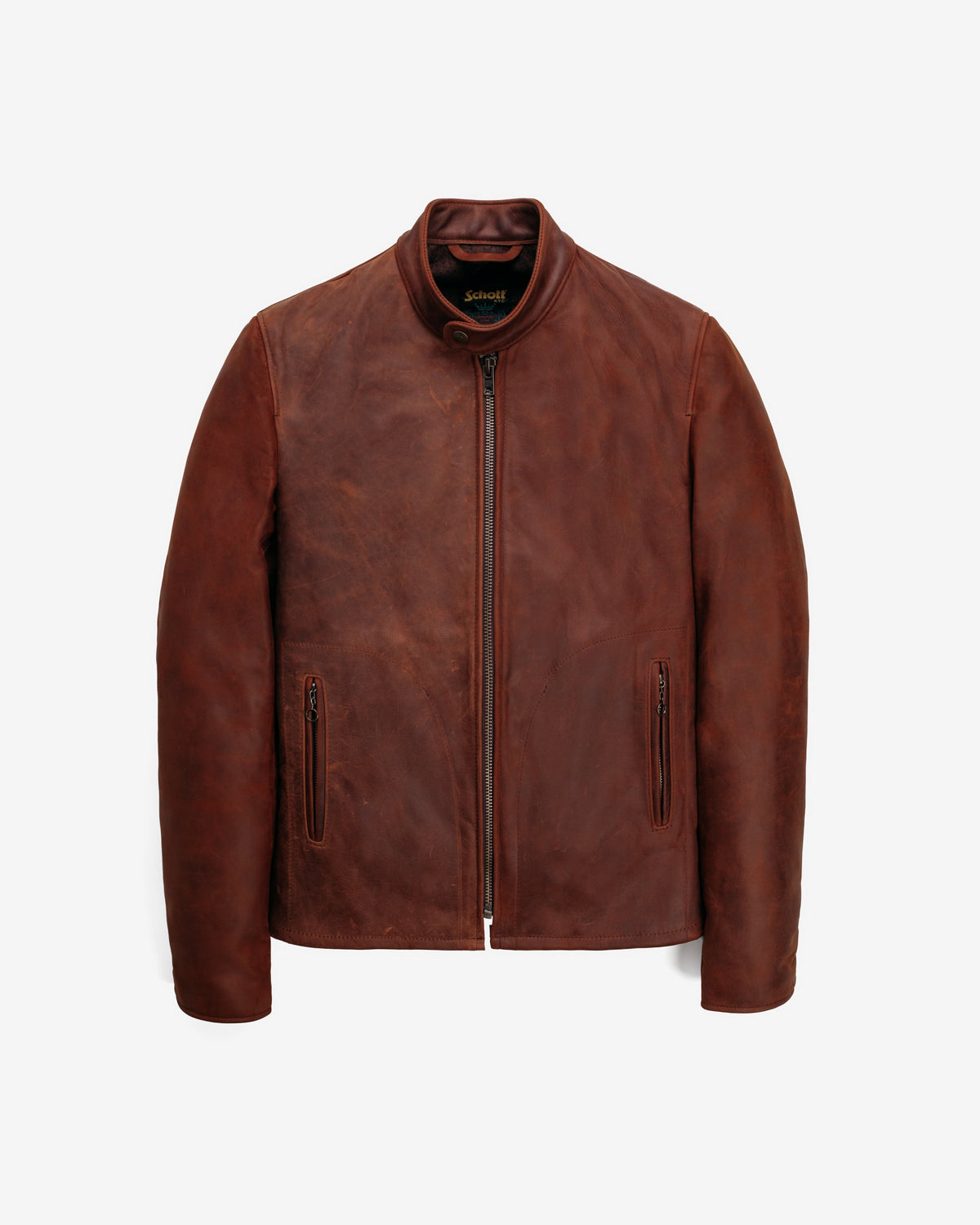 581 Schott N.Y.C. Oiled Lightweight Unlined Nubuck Cafe Racer Jacket