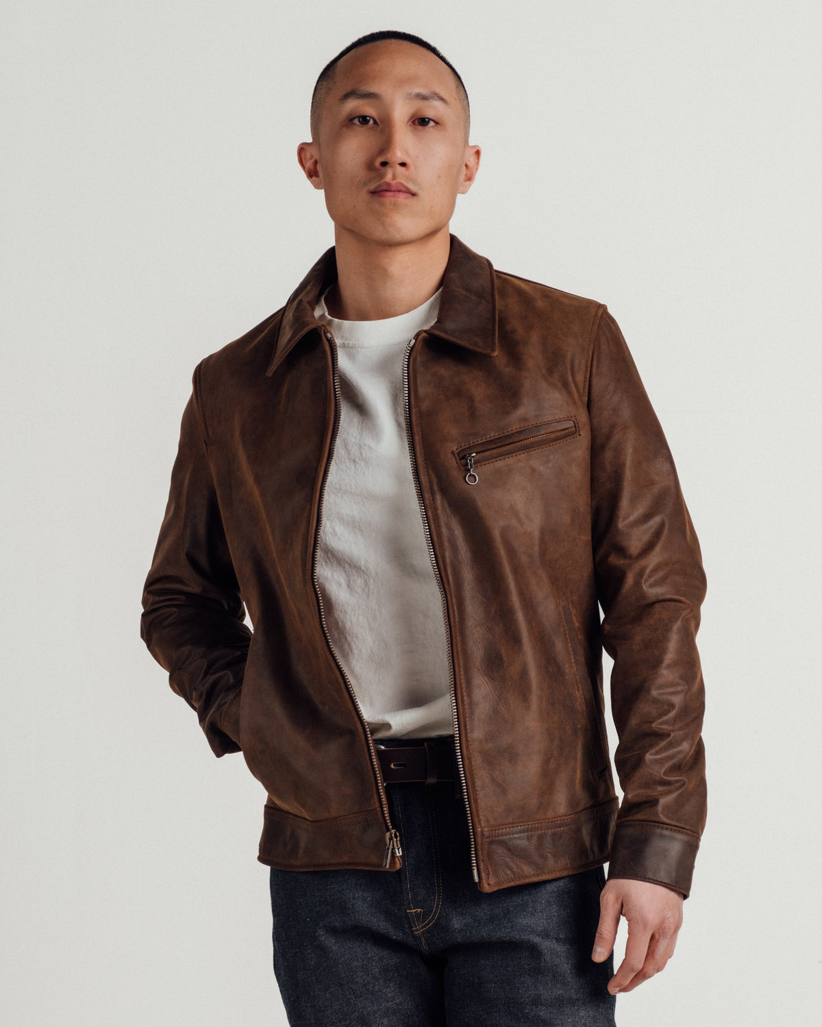 592 Schott N.Y.C. Lightweight Cowhide Trucker Jacket
