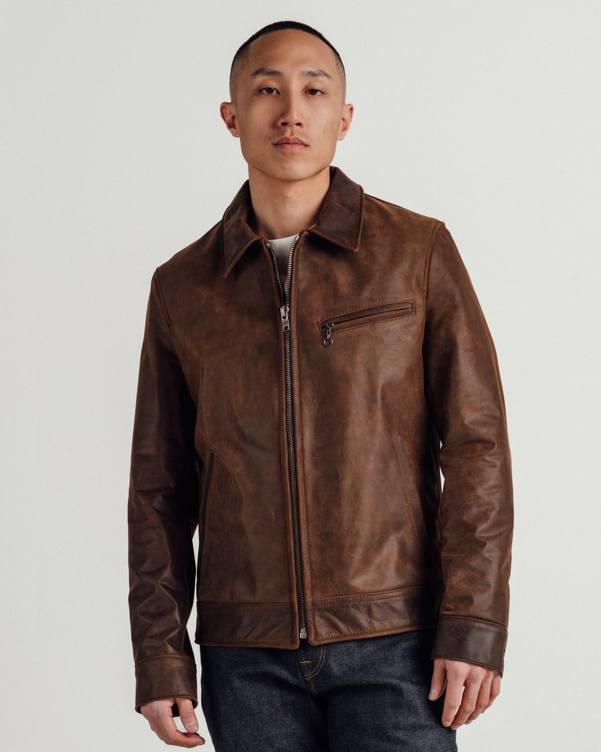592 Schott N.Y.C. Lightweight Cowhide Trucker Jacket