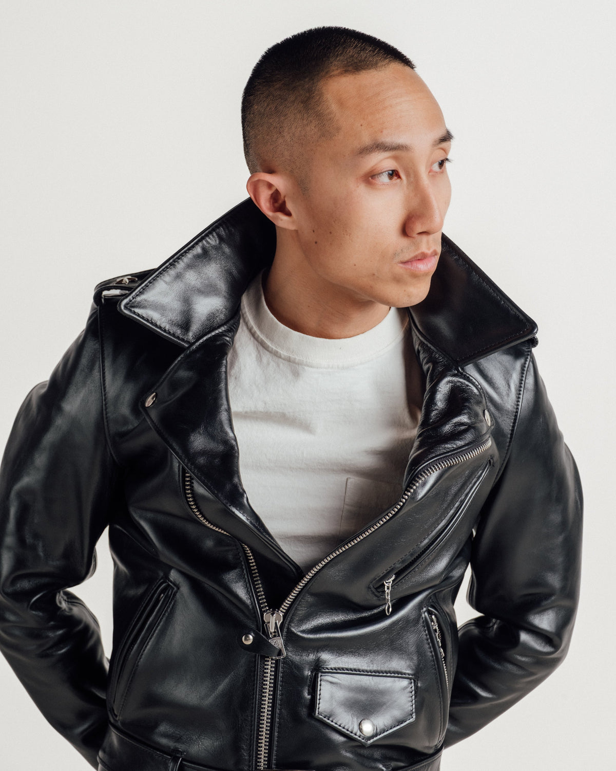 613SH Schott N.Y.C. Slim Horsehide 'One Star' Perfecto® Motorcycle Jacket
