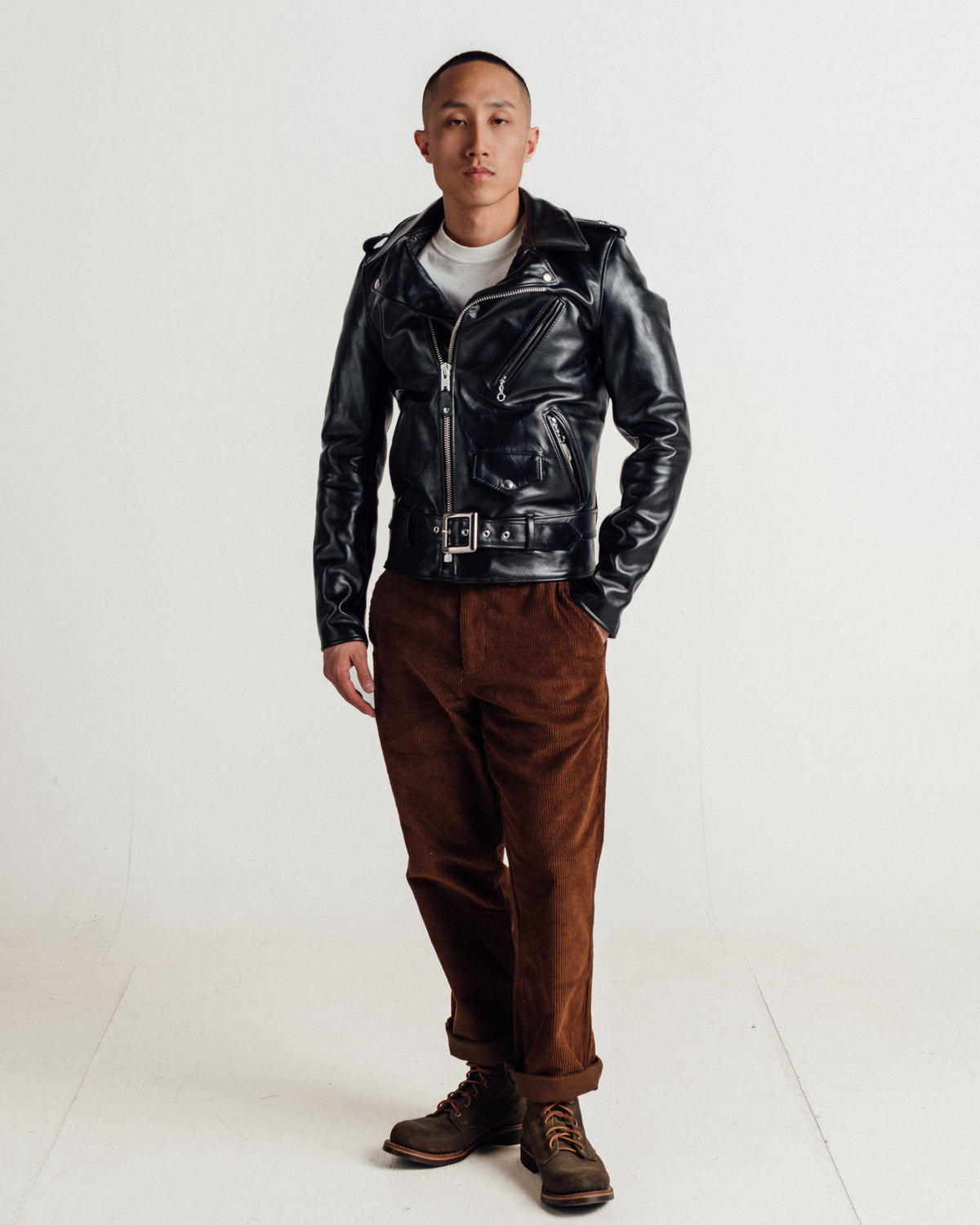 613SH Schott N.Y.C. Slim Horsehide 'One Star' Perfecto® Motorcycle Jacket