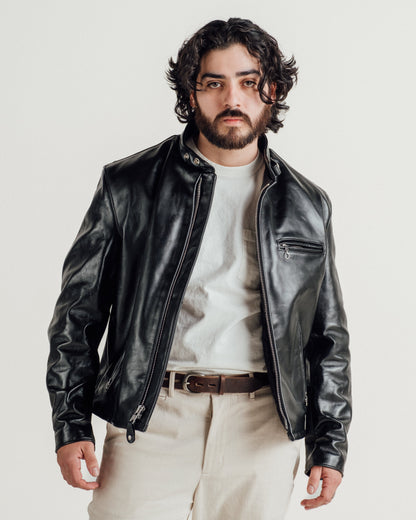 641HH Schott N.Y.C. Classic Horsehide Cafe Racer Motorcycle Jacket