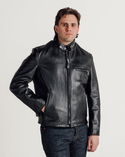 641 Schott N.Y.C. Classic Steerhide Cafe Racer Motorcycle Jacket