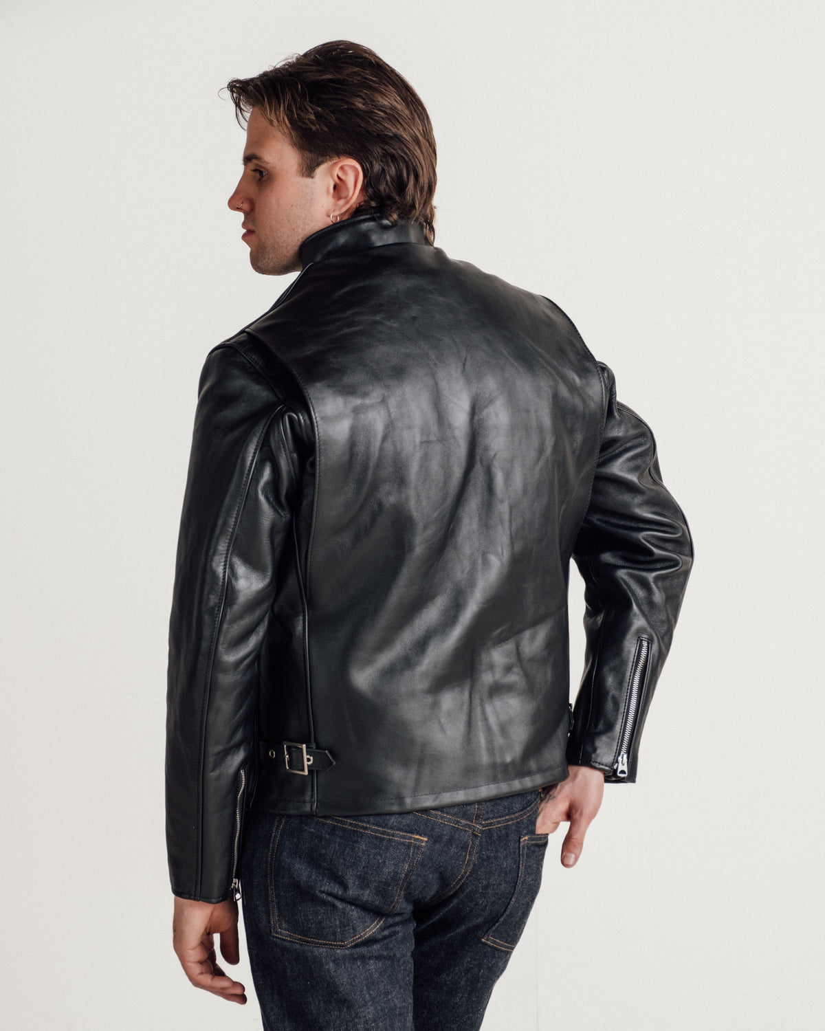 641 Schott N.Y.C. Classic Steerhide Cafe Racer Motorcycle Jacket