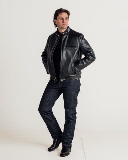 641 Schott N.Y.C. Classic Steerhide Cafe Racer Motorcycle Jacket