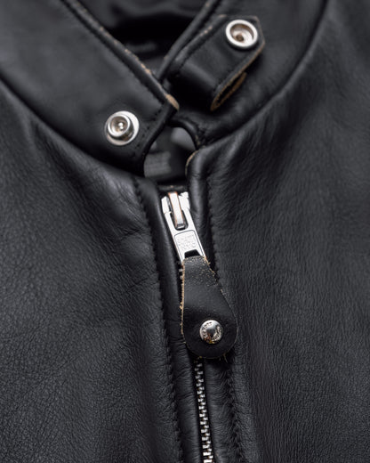 654VN Schott N.Y.C. Vintaged Slim Cowhide Cafe Racer Motorcycle Jacket