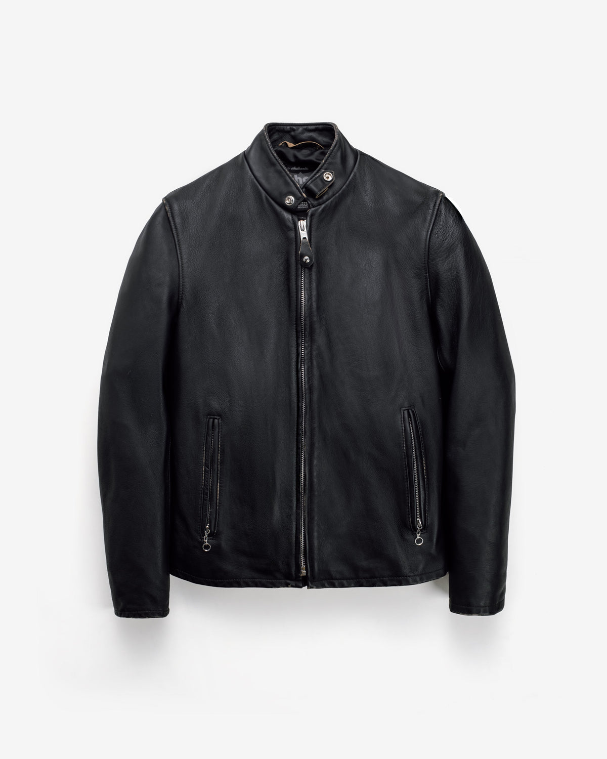 654VN Schott N.Y.C. Vintaged Slim Cowhide Cafe Racer Motorcycle Jacket