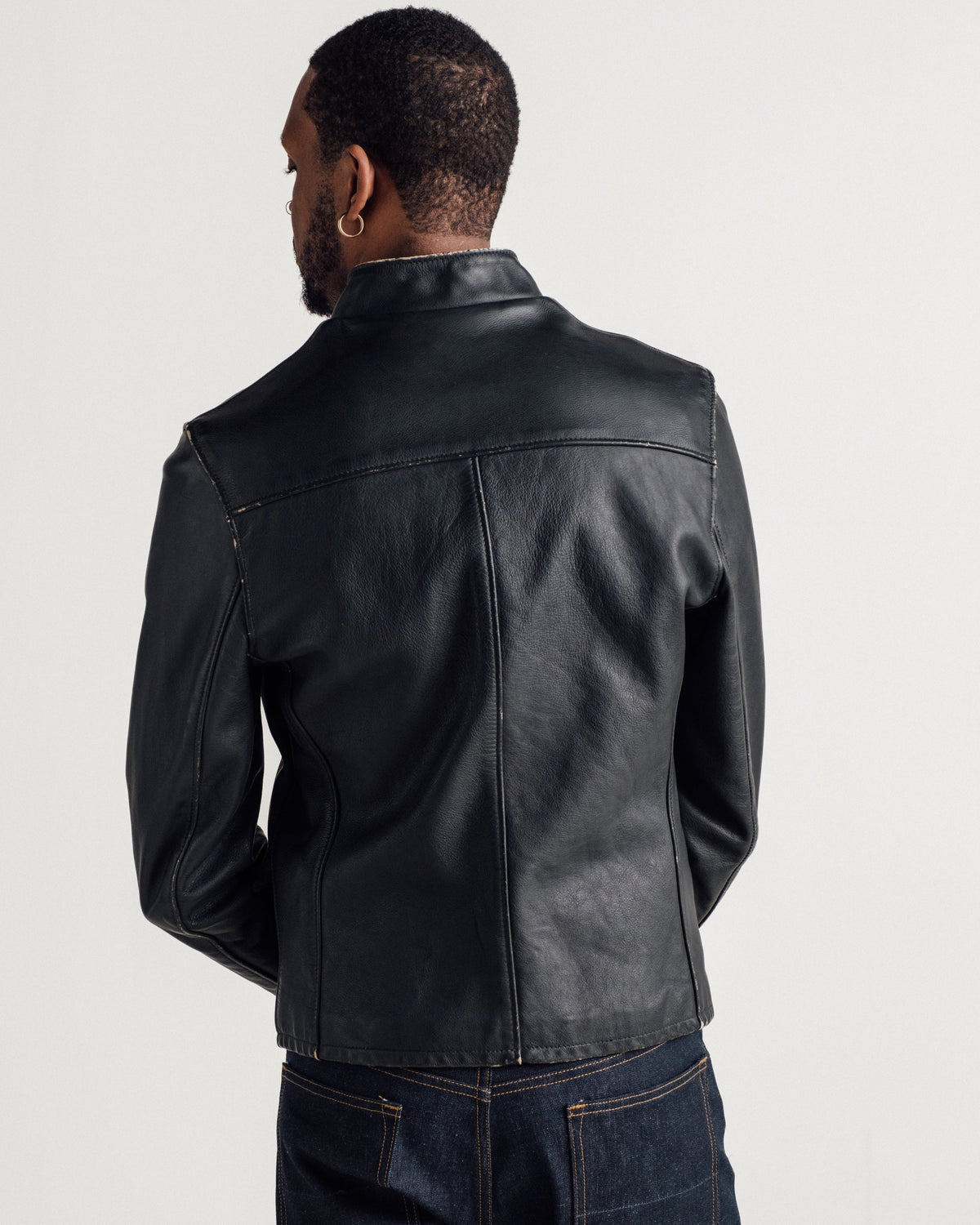 654VN Schott N.Y.C. Vintaged Slim Cowhide Cafe Racer Motorcycle Jacket