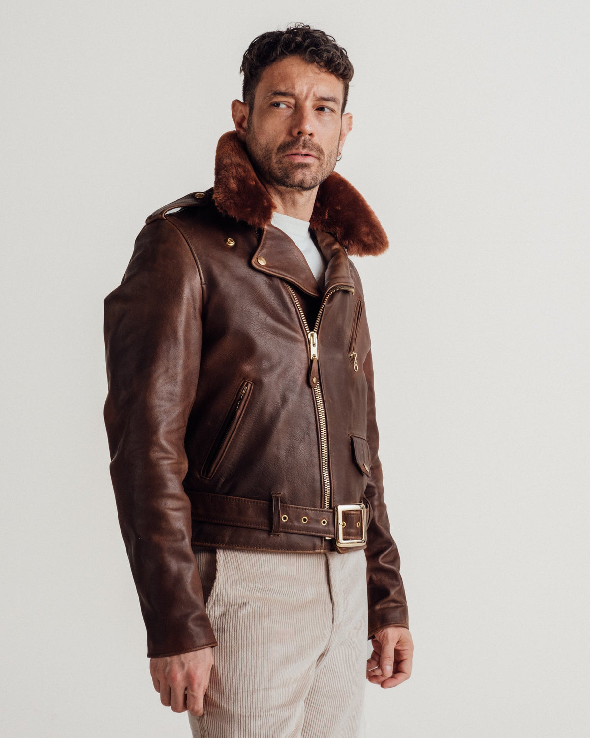 P656H Perfecto® Brand Horween Soft Horsehide Perfecto® Jacket With Detachable Collar