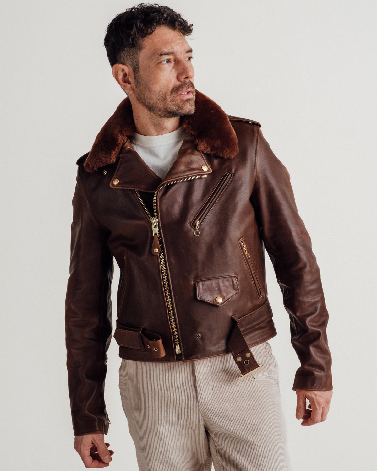 P656H Perfecto® Brand Horween Soft Horsehide Perfecto® Jacket With Detachable Collar