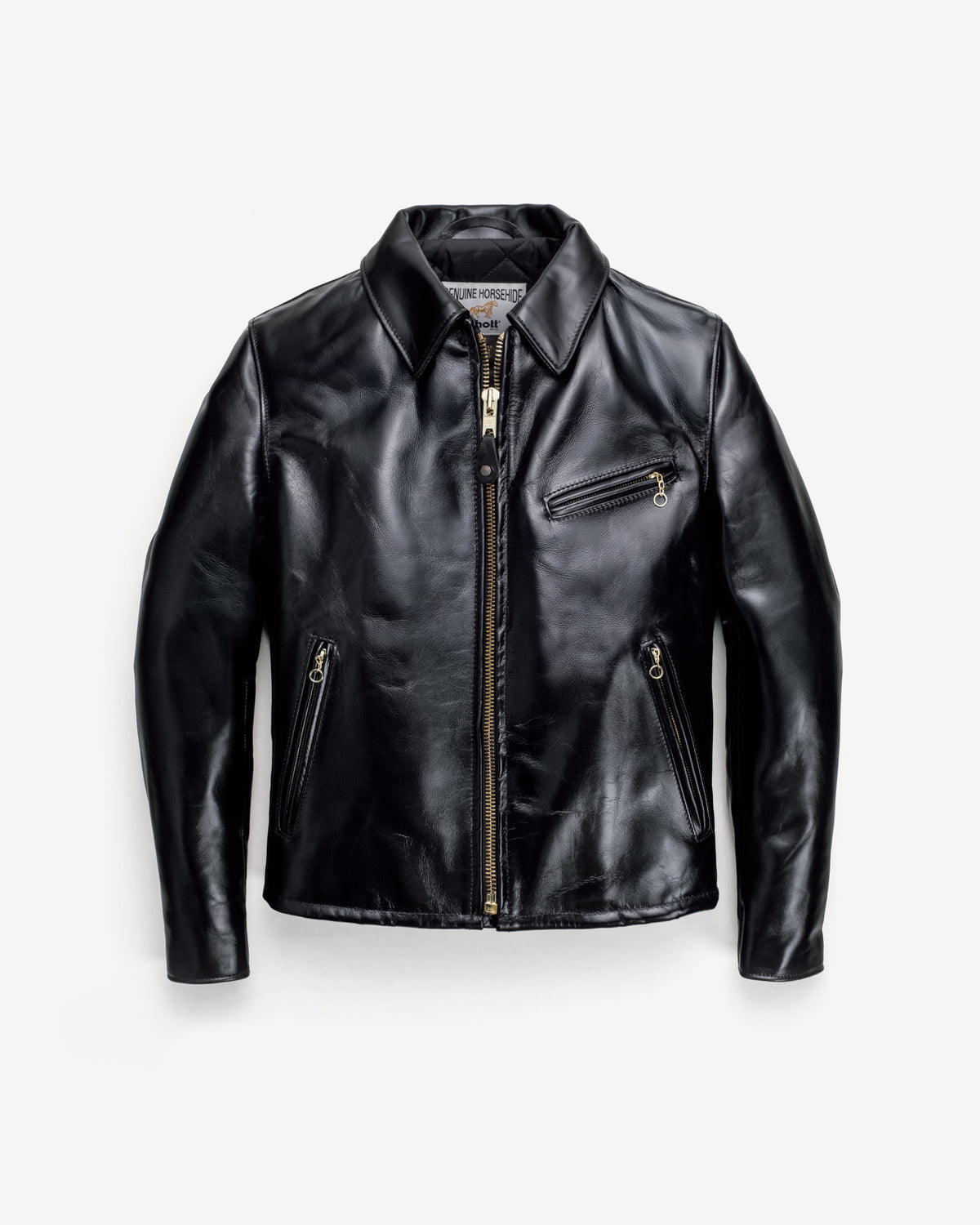 689H Schott N.Y.C. Classic Horsehide Split Collar Motorcycle Jacket