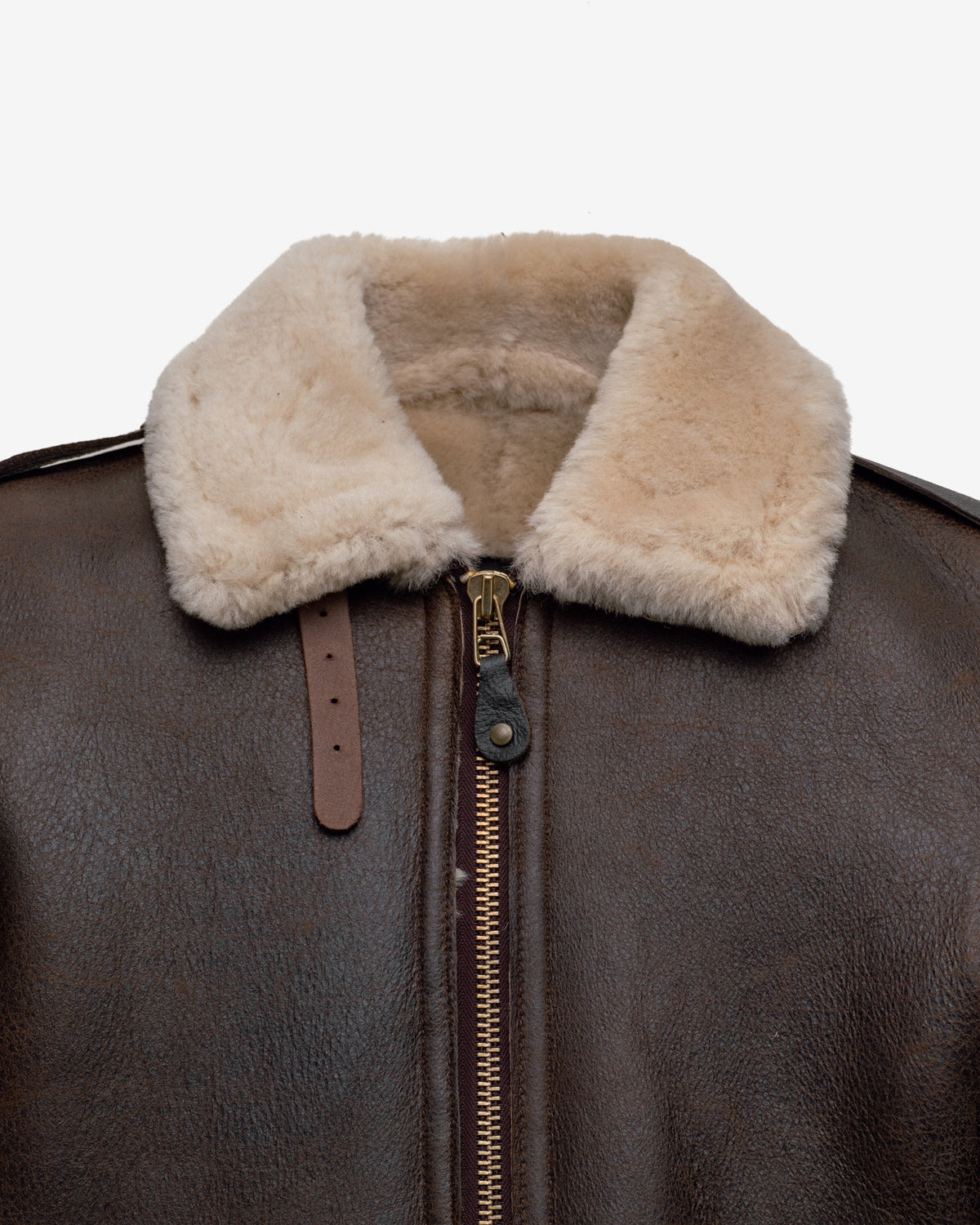 B-6 Schott N.Y.C. B-6 Sheepskin Bomber Jacket With Cowhide Trim