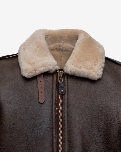 B-6 Schott N.Y.C. B-6 Sheepskin Bomber Jacket With Cowhide Trim