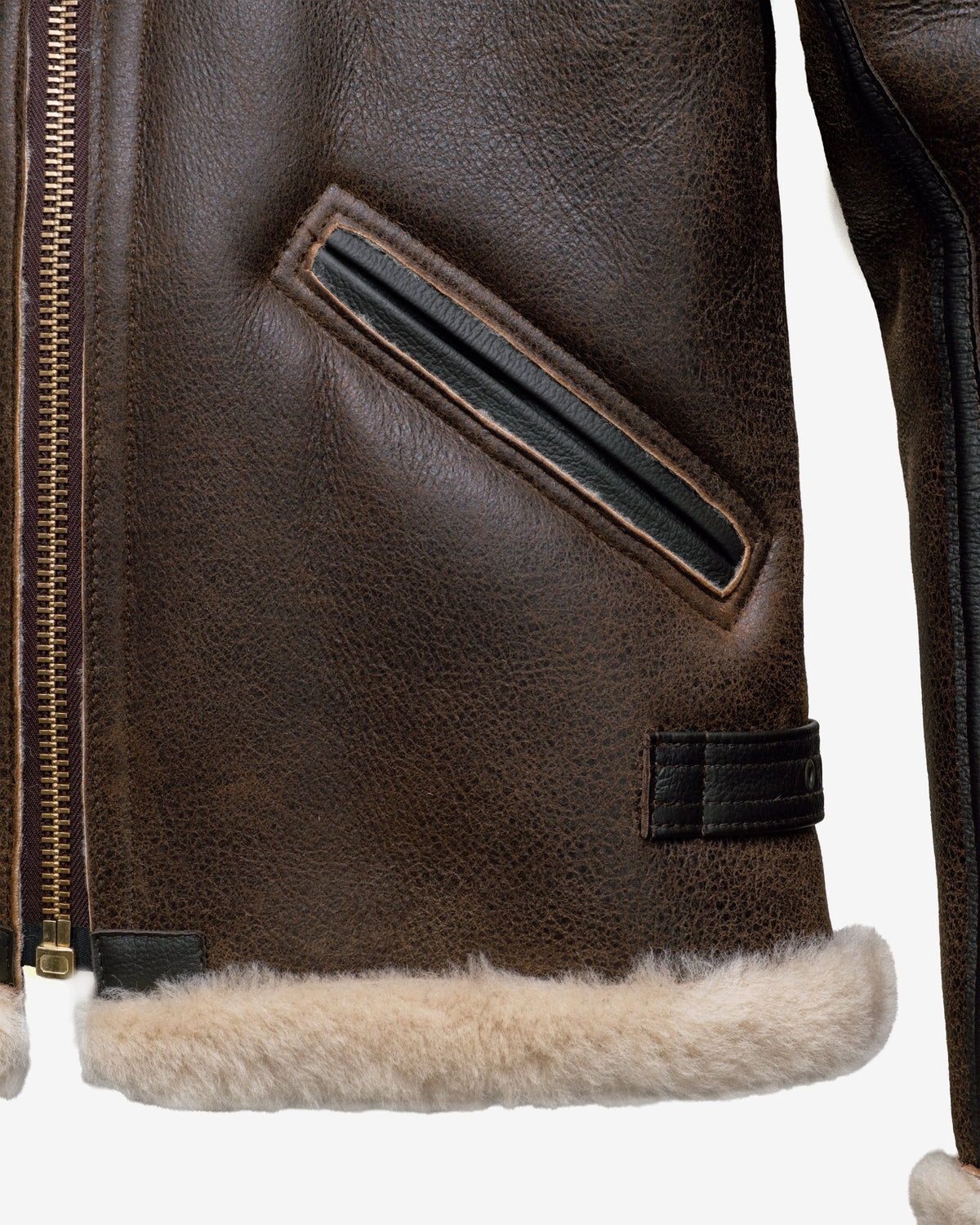B-6 Schott N.Y.C. B-6 Sheepskin Bomber Jacket With Cowhide Trim