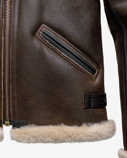 B-6 Schott N.Y.C. B-6 Sheepskin Bomber Jacket With Cowhide Trim
