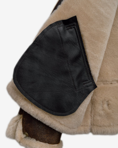B-6 Schott N.Y.C. B-6 Sheepskin Bomber Jacket With Cowhide Trim