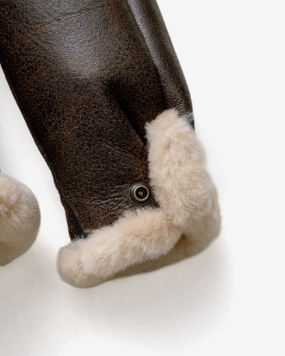 B-6 Schott N.Y.C. B-6 Sheepskin Bomber Jacket With Cowhide Trim