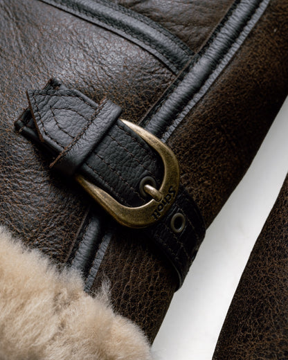 B-6 Schott N.Y.C. B-6 Sheepskin Bomber Jacket With Cowhide Trim