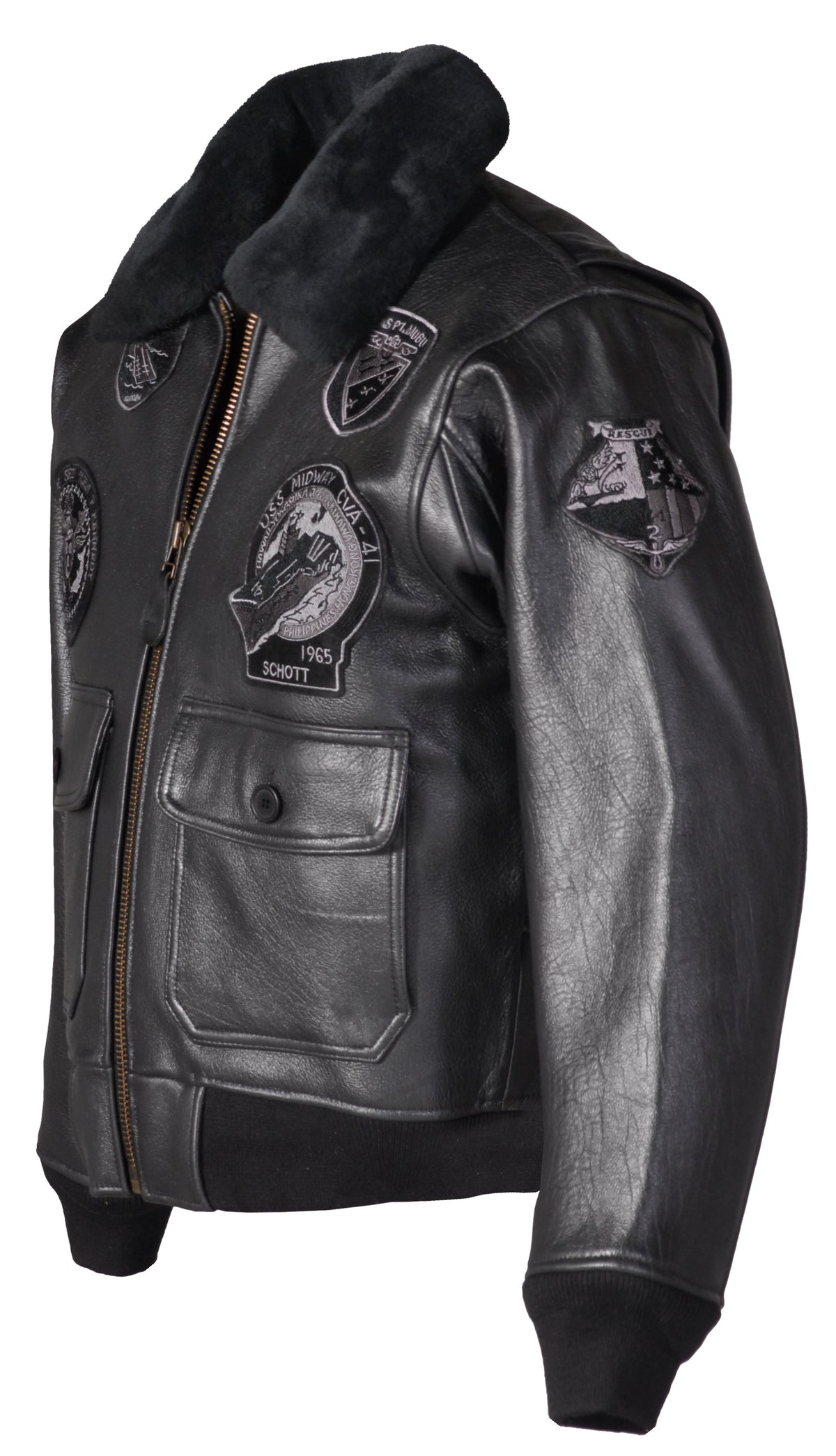 G1TG Schott N.Y.C. G-1 Wings of Gold Leather Bomber Jacket