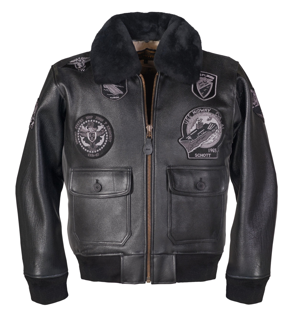 G1TG Schott N.Y.C. G-1 Wings of Gold Leather Bomber Jacket
