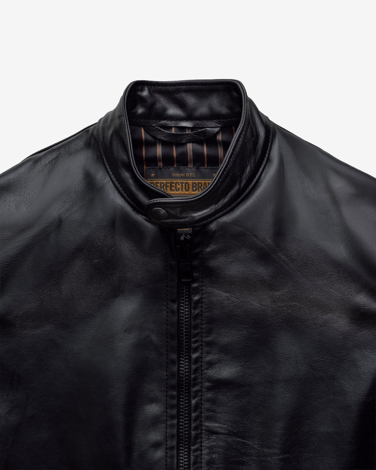 P571 Perfecto® Brand The "Mission" Cowhide Cafe Racer Jacket