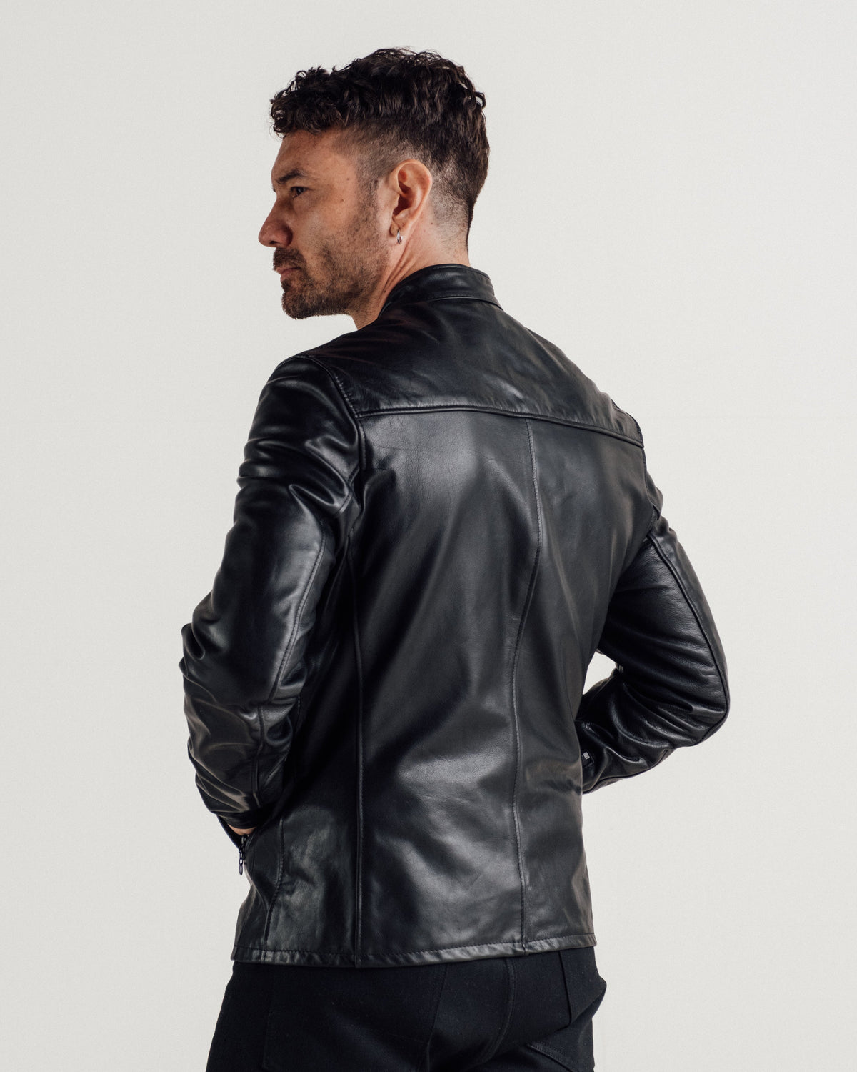 P571 Perfecto® Brand The "Mission" Cowhide Cafe Racer Jacket