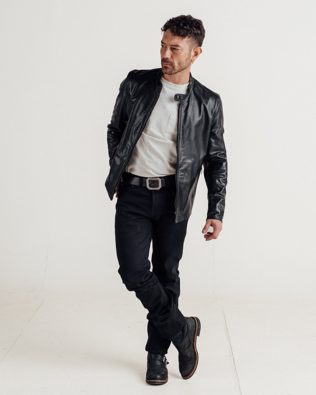 P571 Perfecto® Brand The "Mission" Cowhide Cafe Racer Jacket