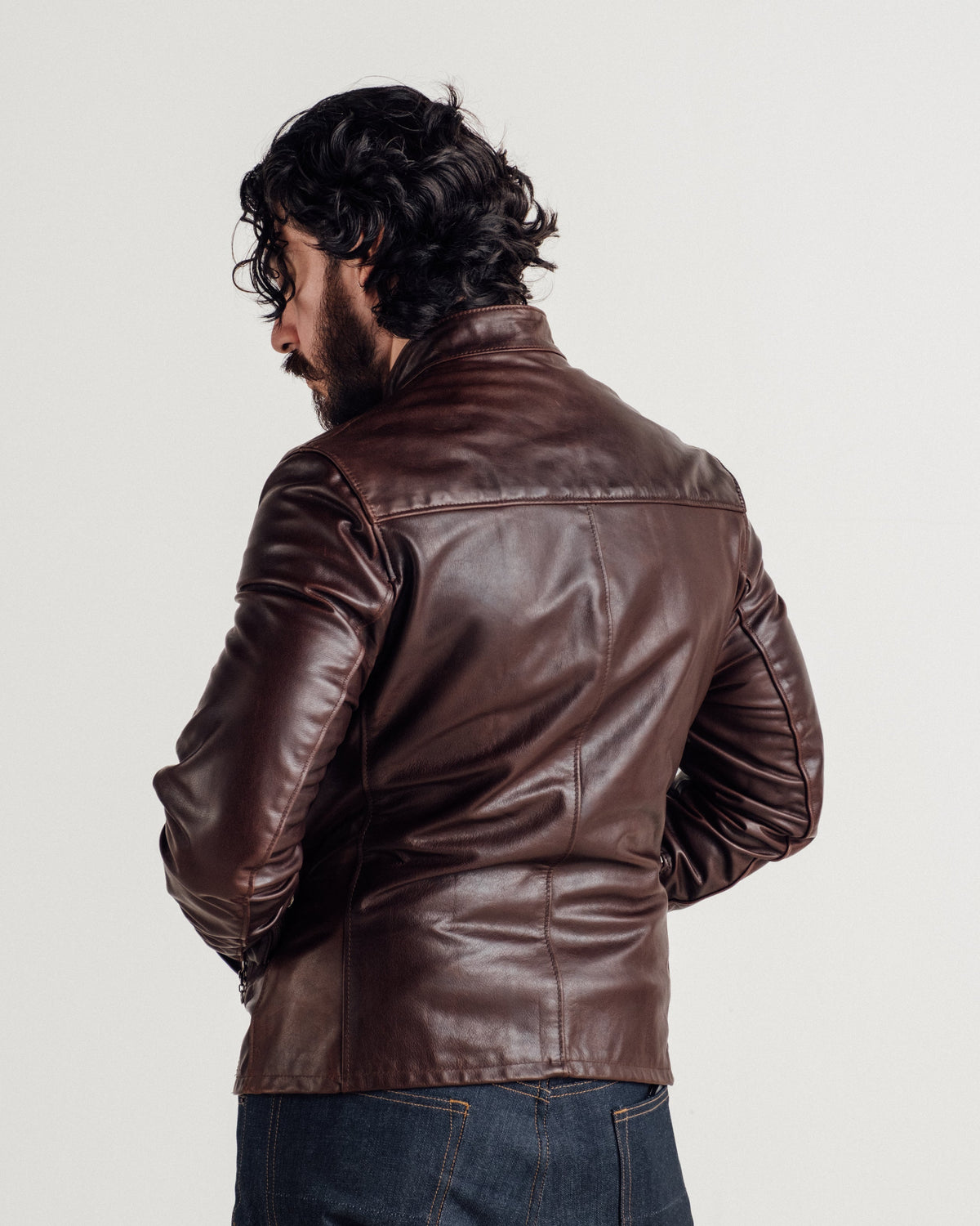 P571 Perfecto® Brand The "Mission" Cowhide Cafe Racer Jacket