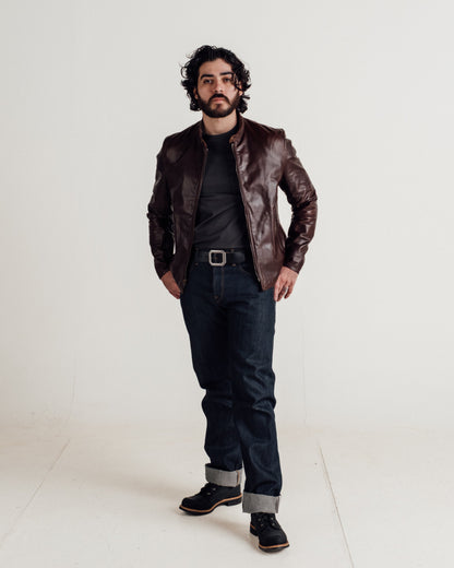 P571 Perfecto® Brand The "Mission" Cowhide Cafe Racer Jacket
