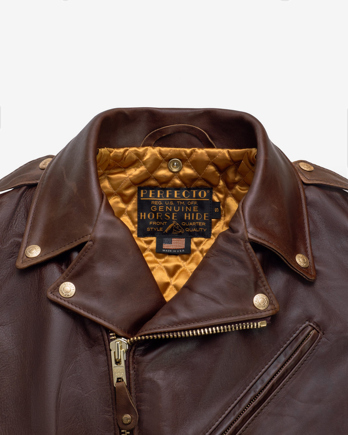 P656H Perfecto® Brand Horween Soft Horsehide Perfecto® Jacket With Detachable Collar