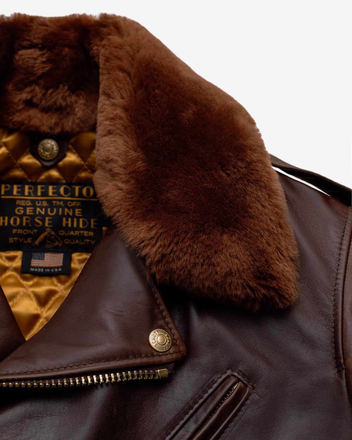 P656H Perfecto® Brand Horween Soft Horsehide Perfecto® Jacket With Detachable Collar