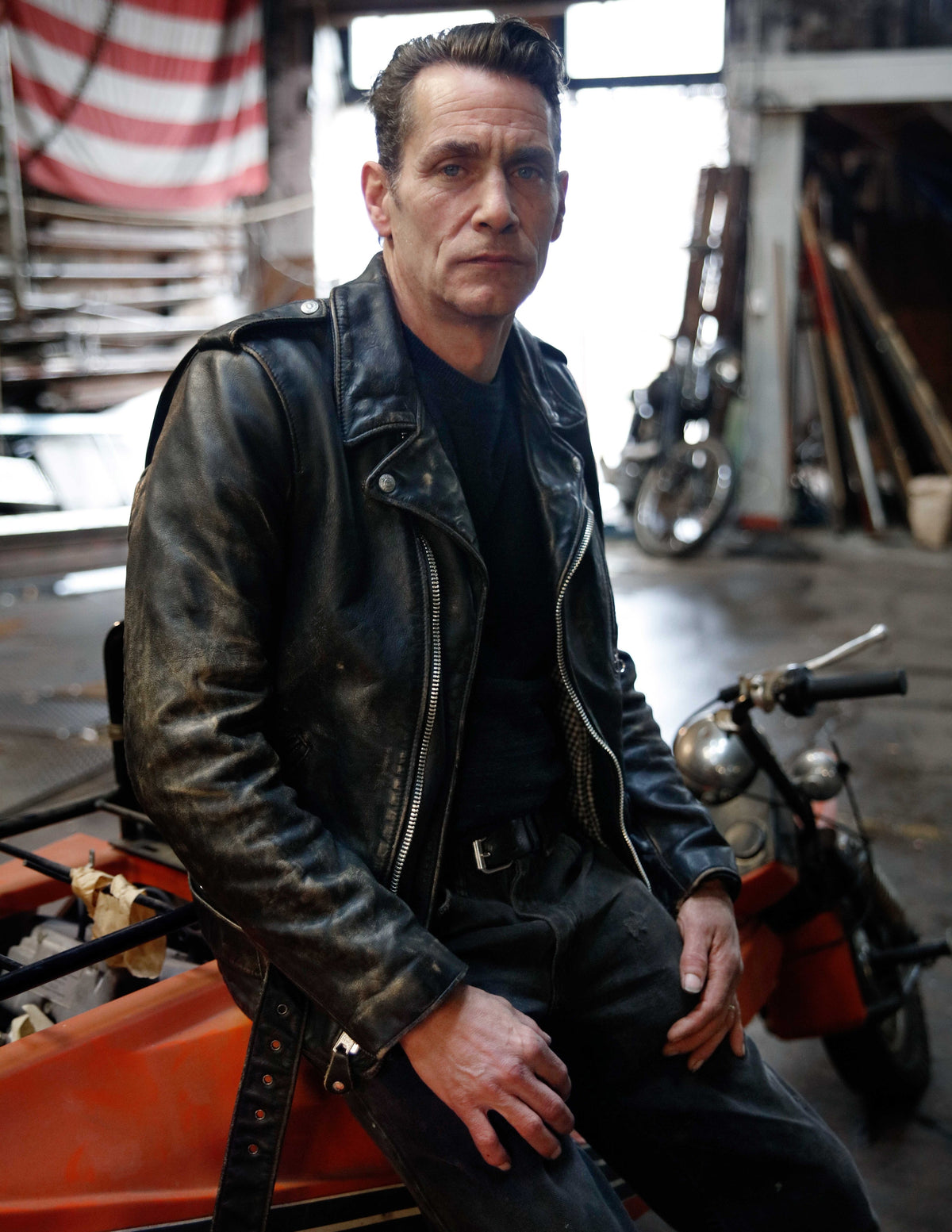 PER70 Perfecto® Brand Vintaged Fitted Perfecto® Motorcycle Jacket