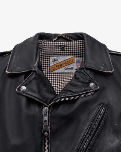 PER70 Perfecto® Brand Vintaged Fitted Perfecto® Motorcycle Jacket