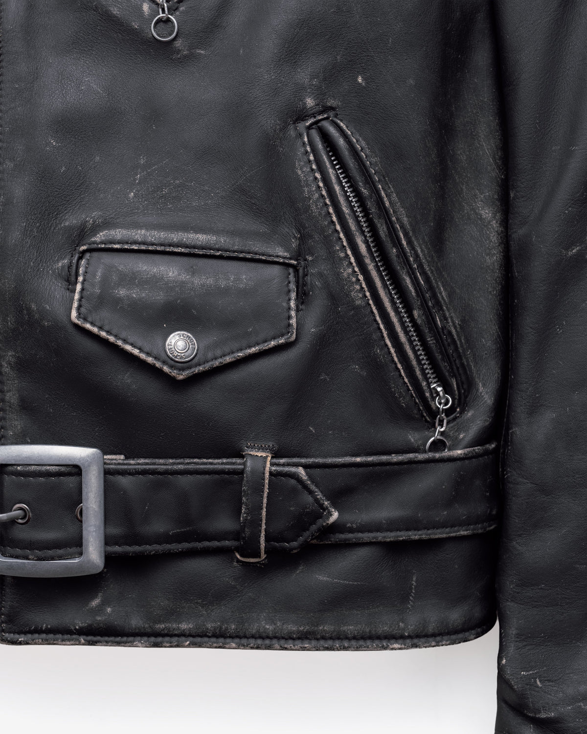 PER70 Perfecto® Brand Vintaged Fitted Perfecto® Motorcycle Jacket