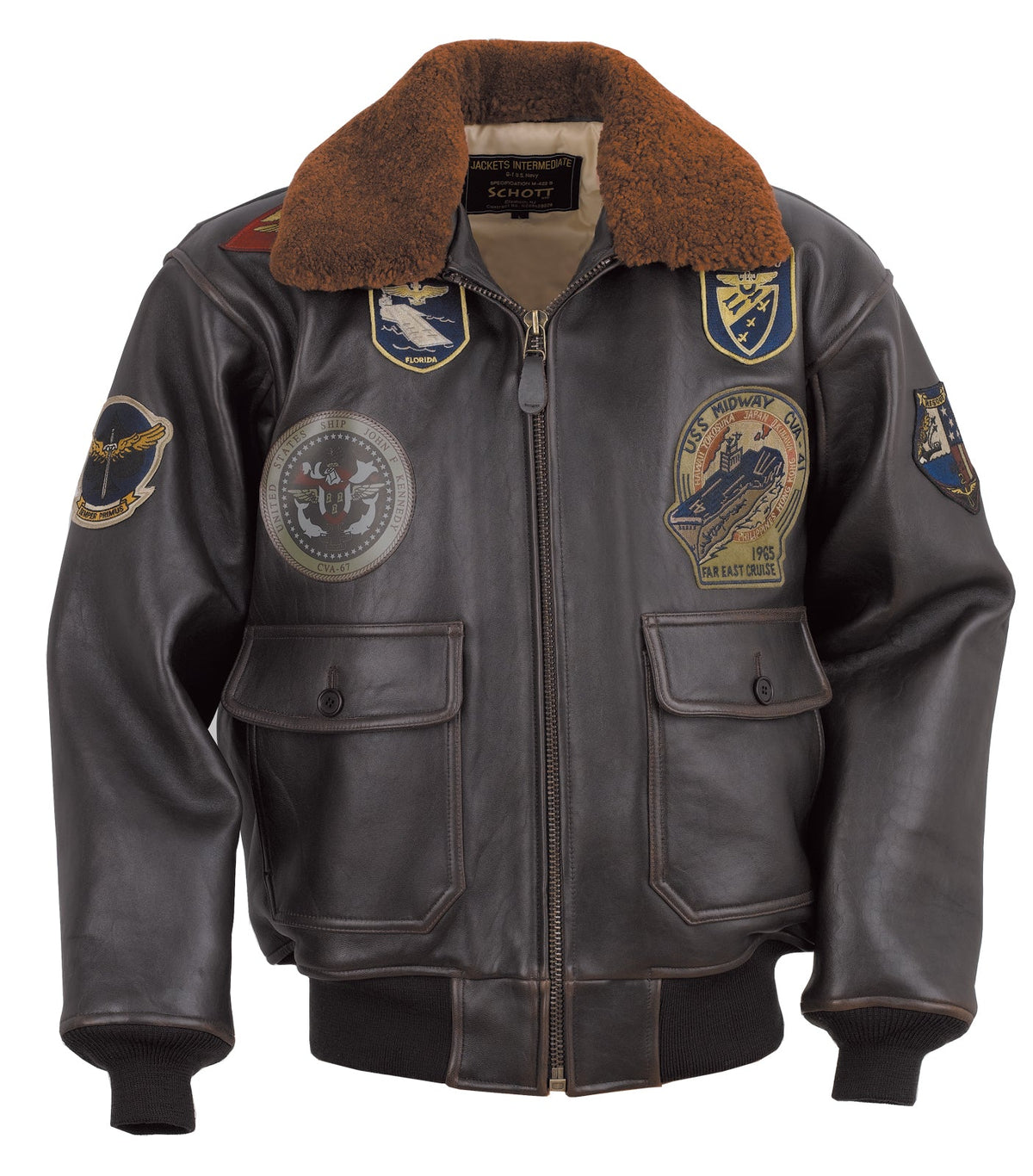G1TG Schott N.Y.C. G-1 Wings of Gold Leather Bomber Jacket
