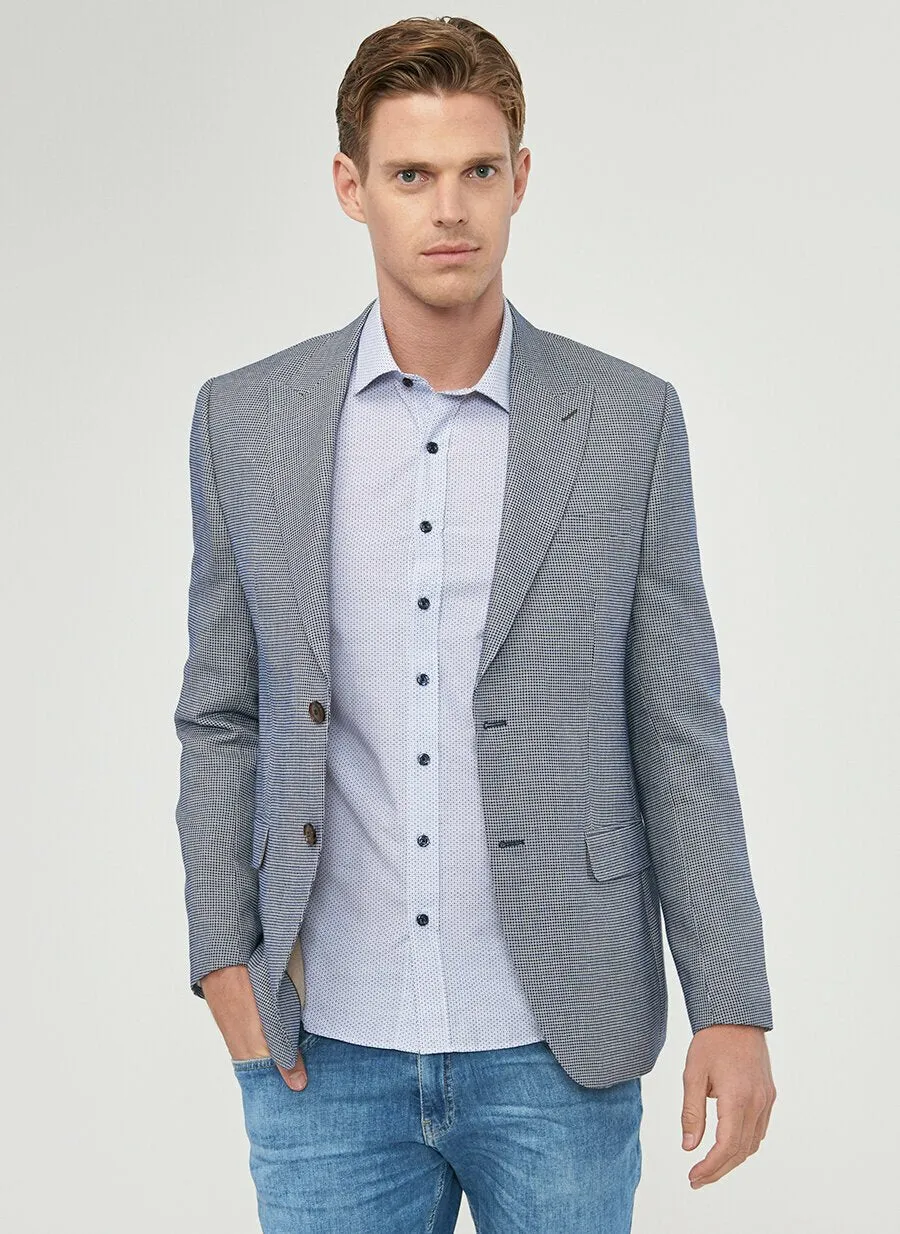 16856 Navy Blue Regular Fit Jacket