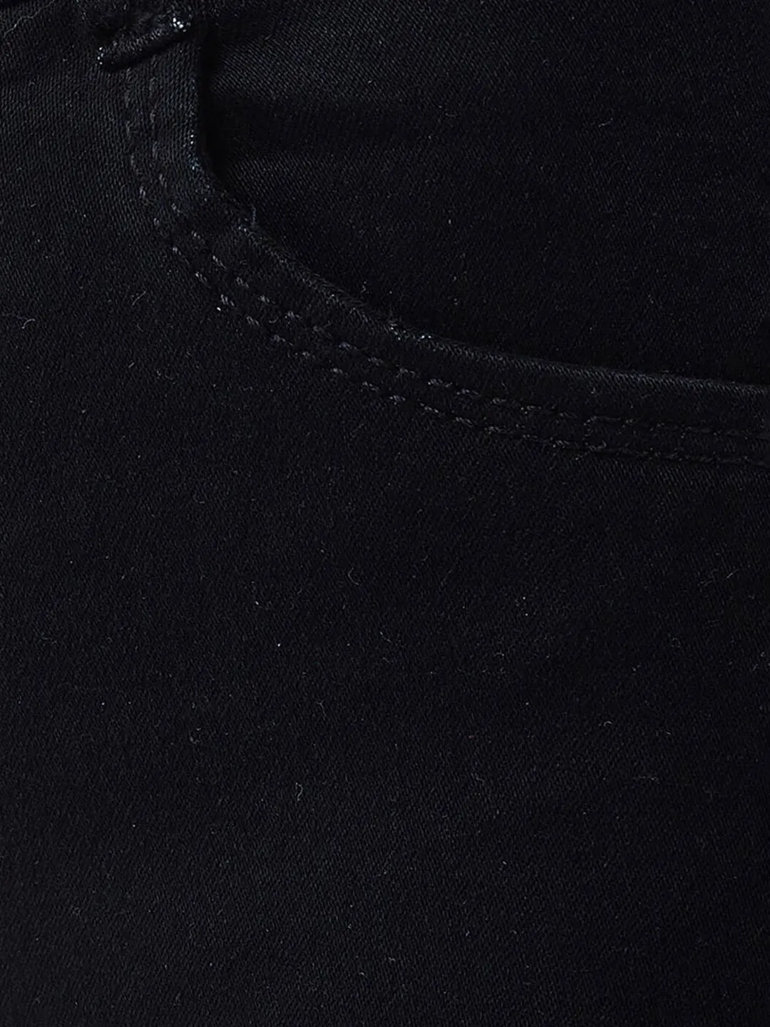 24/7 Comfort Black Slim-Fit High-Rise Cropped-Length Stretchable Denim Jeans