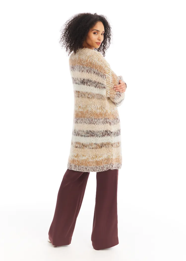 Allison Jodi Cardigan- Multi Ivory
