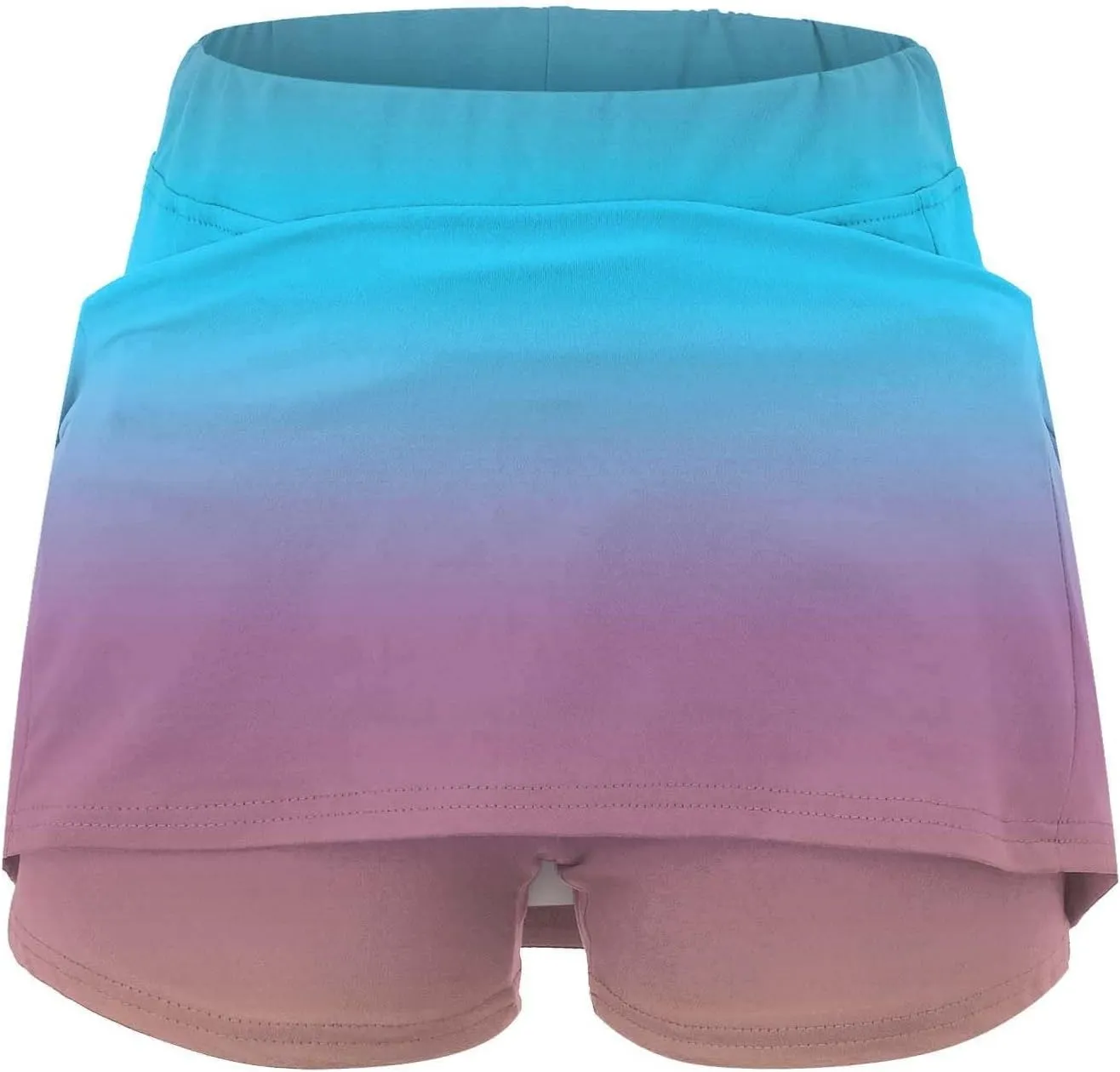 Athletic Mini Skirts for Women Gradient Color Gym Tennis Mini Skirt Running Workout Golf Skorts Inner Shorts Activewear 2024