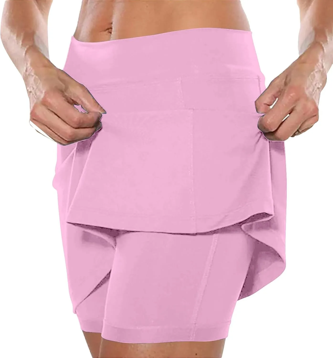 Athletic Skorts for Women Plus Size Tummy Control Tennis Yoga Shorts Hight Waist Solid Comfy Elastic Gym Skirts