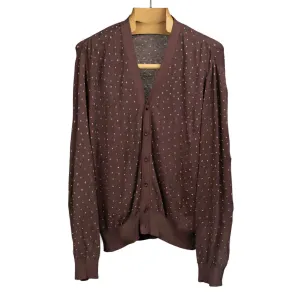 Bandhani dyed cardigan burnt umber