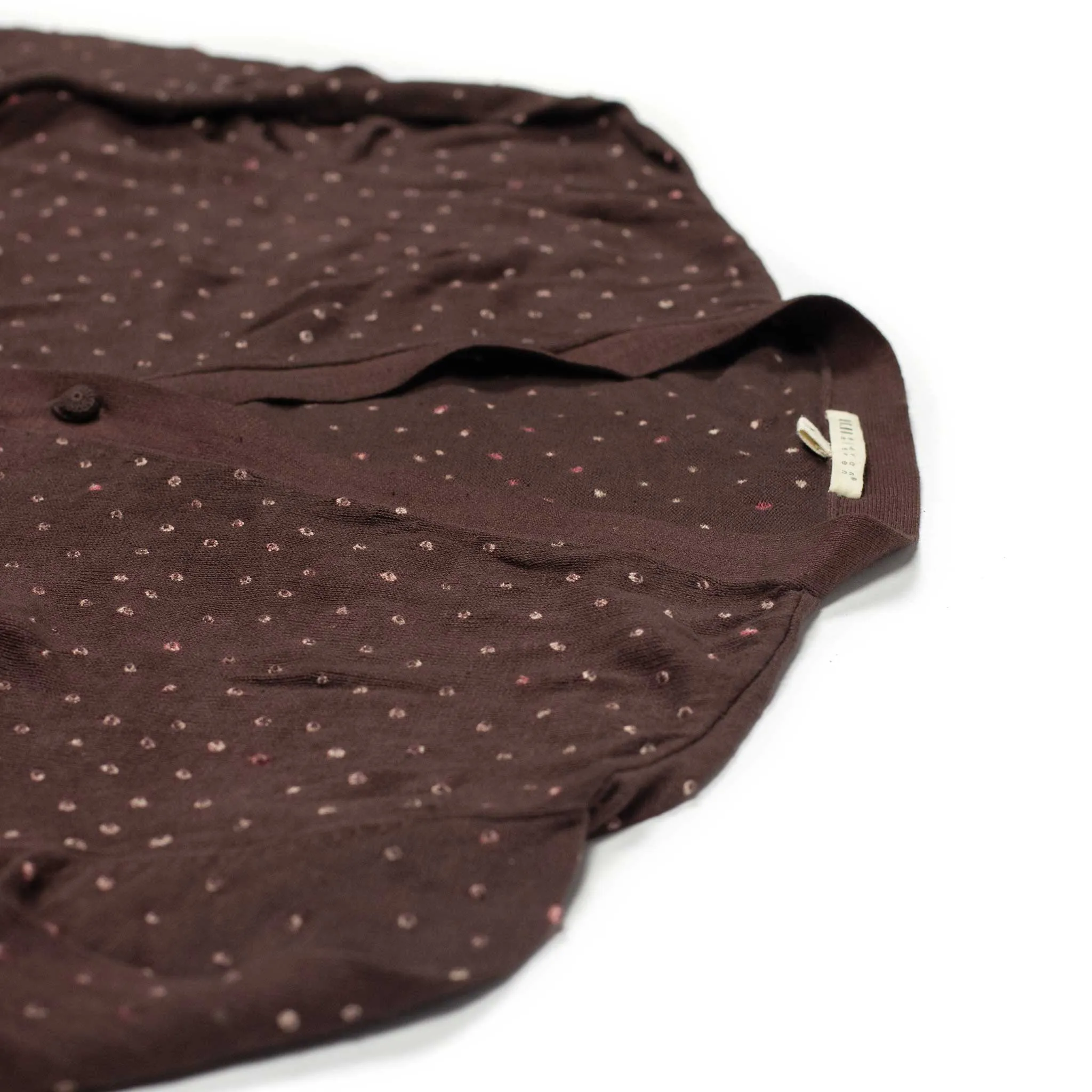 Bandhani dyed cardigan burnt umber