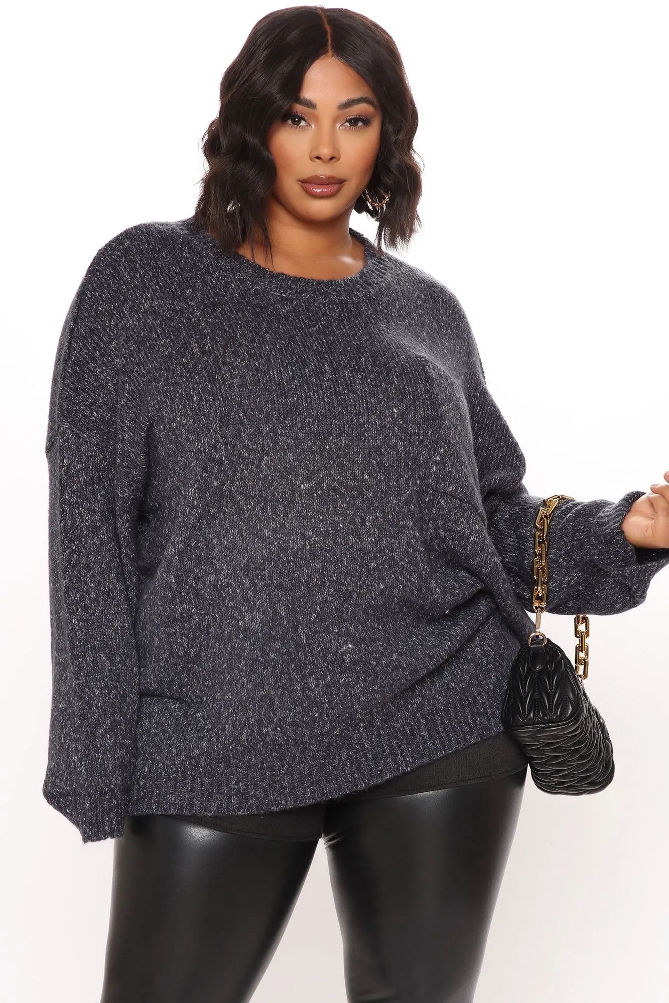 Be My Sweetie Oversized Sweater - Navy
