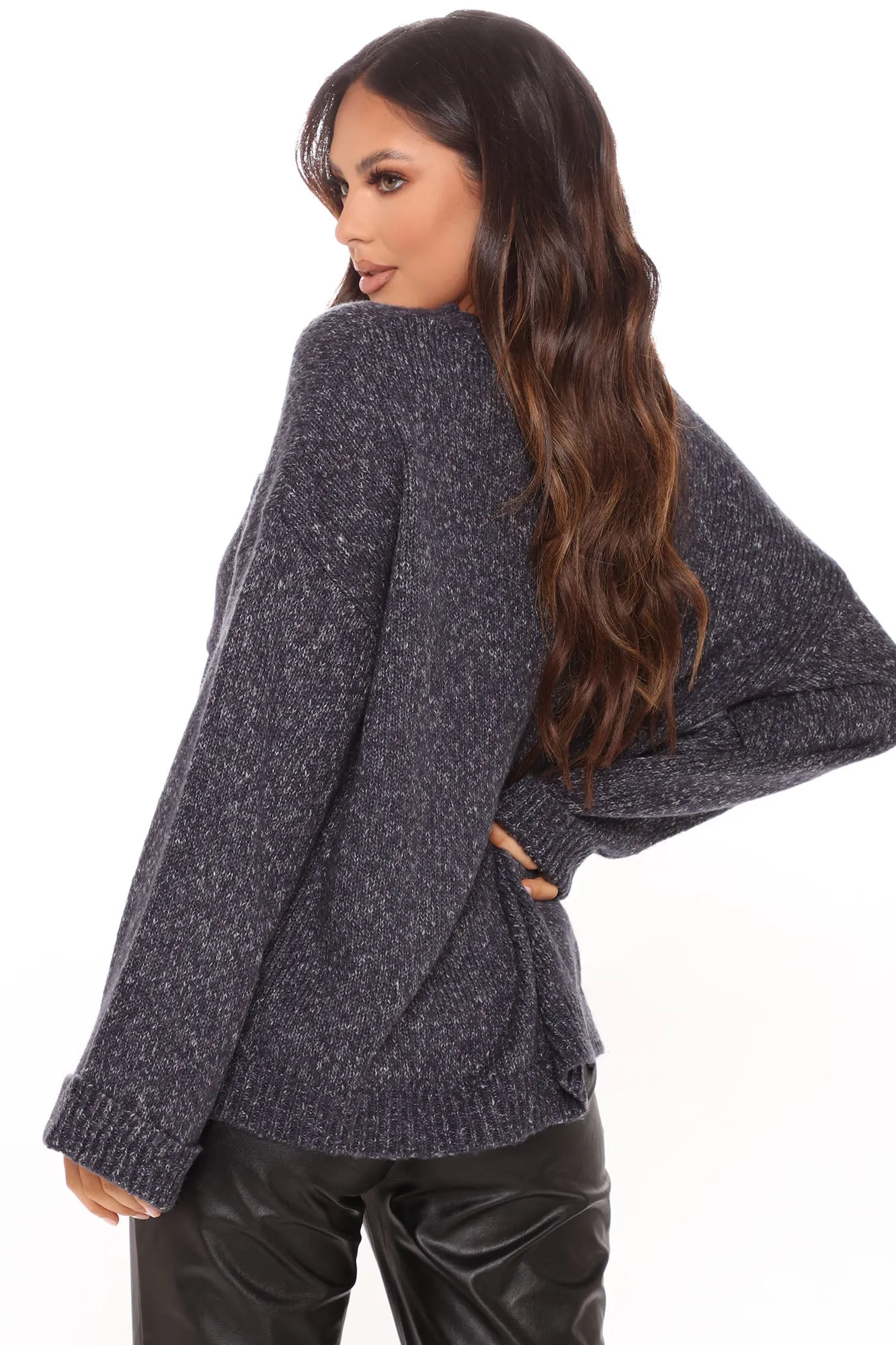 Be My Sweetie Oversized Sweater - Navy
