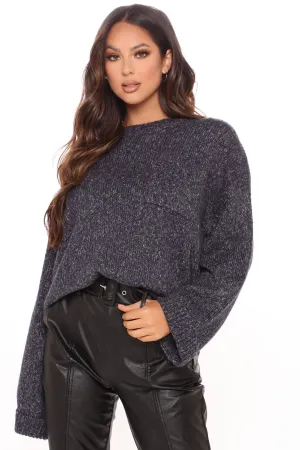 Be My Sweetie Oversized Sweater - Navy