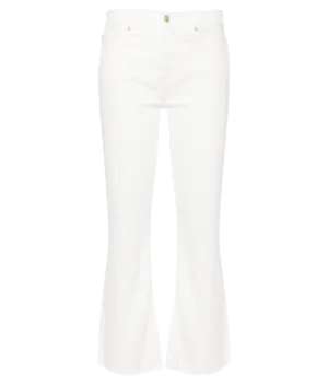 Daisy Mid-Rise Cropped Jeans - White