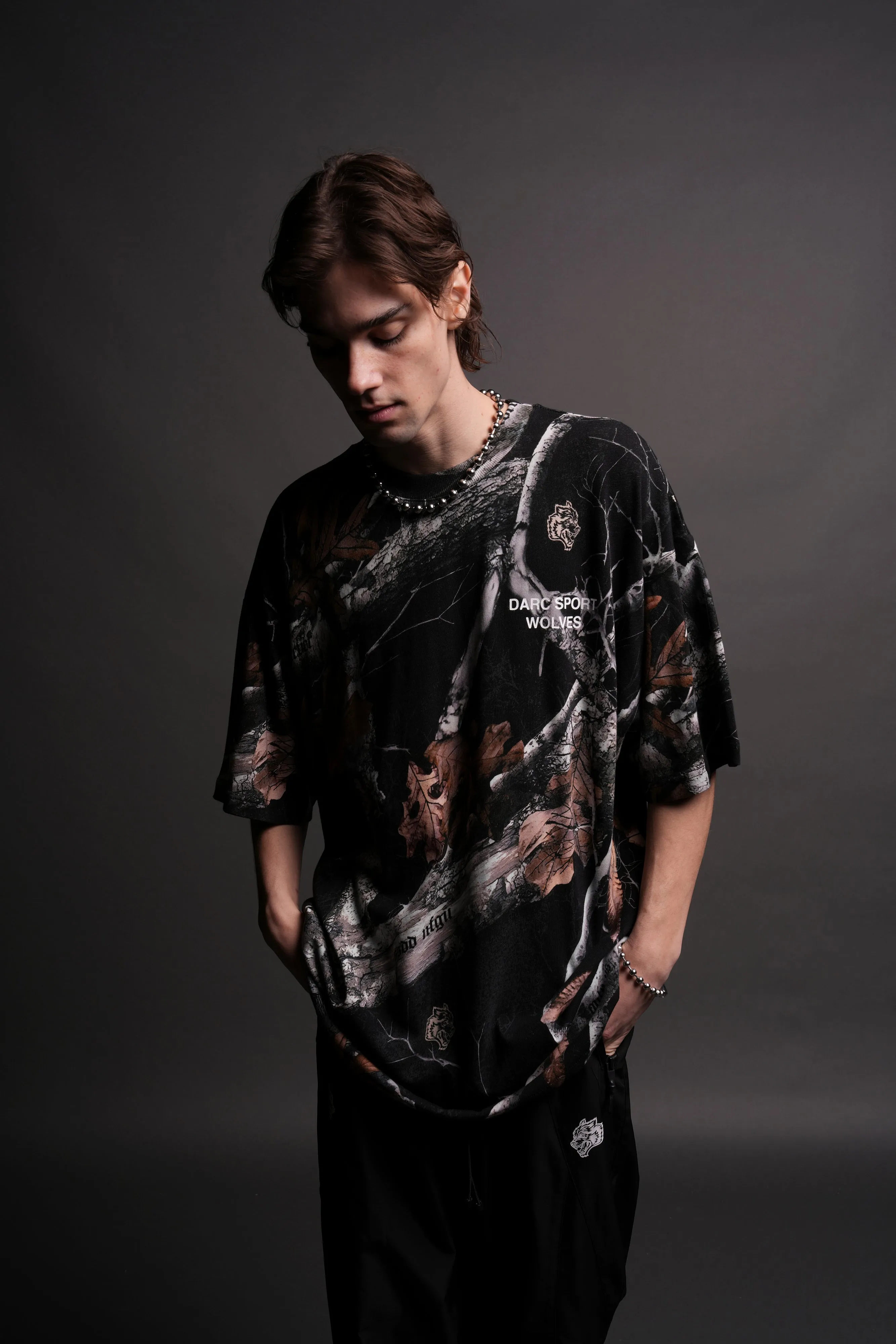 Darc Sport Wolves "Premium" Oversized Tee in Darc Woodland Camo